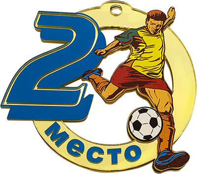 1779-022 Акриловая медаль Футбол 2 место 1779-022