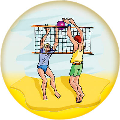 1312-001 Акриловая эмблема волейбол пляжный 1312-001