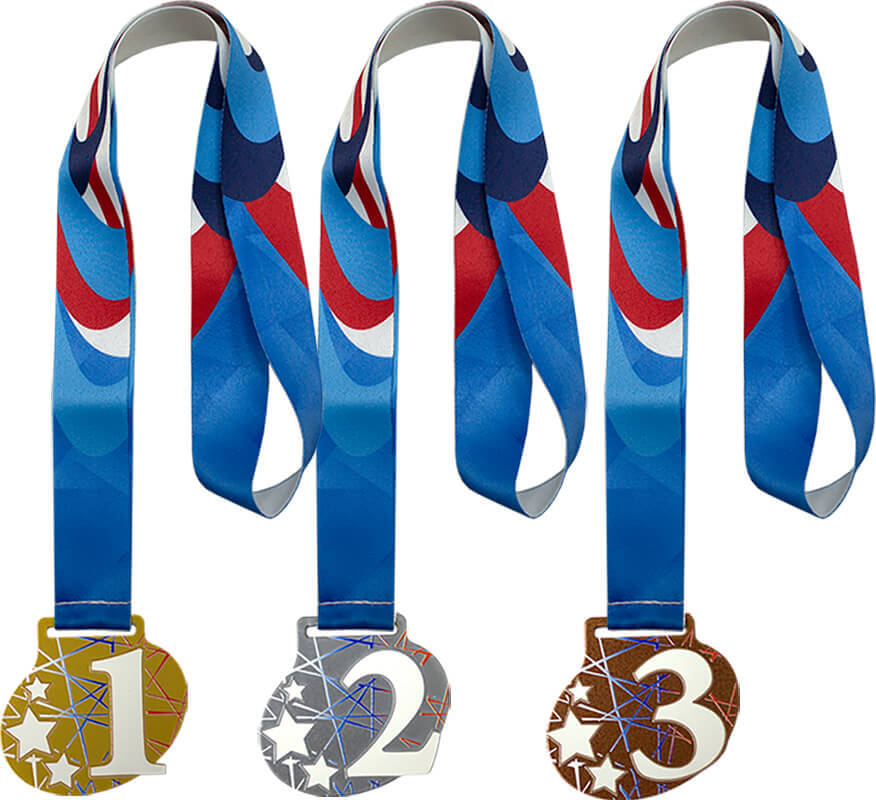 Комплект медалей Фонтанка 1,2,3 место с сублимац.лентами 1-а сторона 3657-055-001