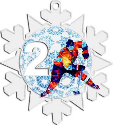 1784-052 Акриловая медаль Хоккей 2 место 1784-052