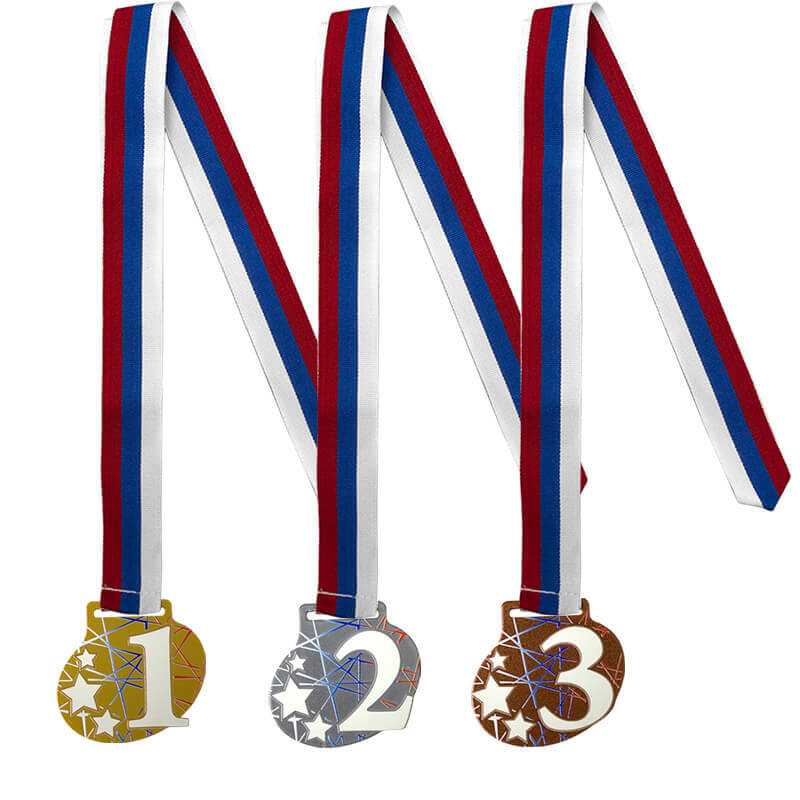 Комплект медалей Фонтанка 55мм с лентами триколор 3657-055-132