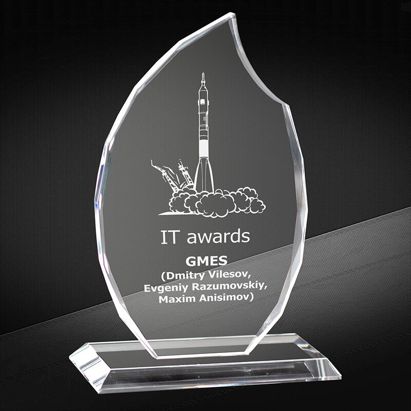 2723-Г10 Награда из стекла 10 мм с гравировкой 2723-Г10