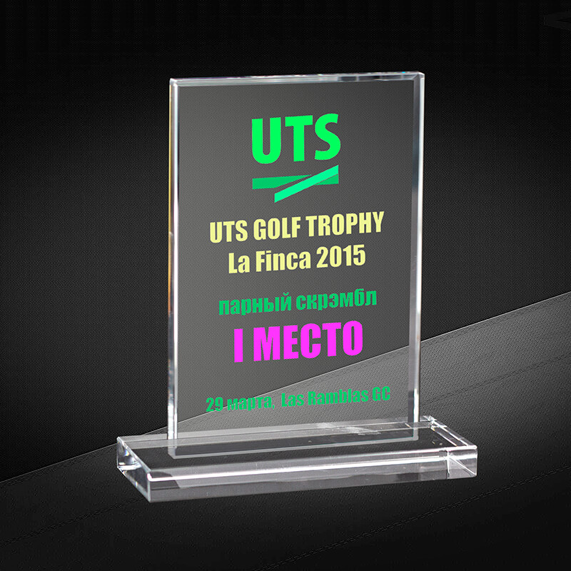 2733-У08 Награда из стекла 8 мм с УФ печатью 2733-У08