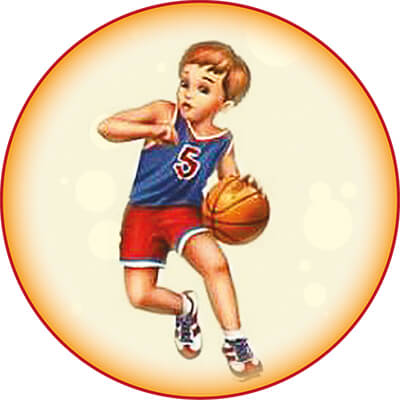 1398-005 Акриловая эмблема баскетбол 1398-005