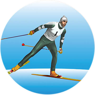 1342-020 Акриловая эмблема лыжный спорт 1342-020