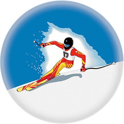 1342-000 Акриловая эмблема лыжный спорт 1342-000
