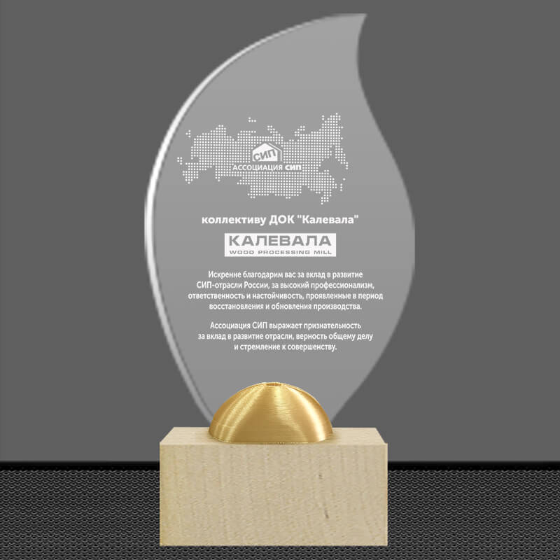 2900-ГР3 Акриловая награда с лазерной гравировкой 2900-ГР3