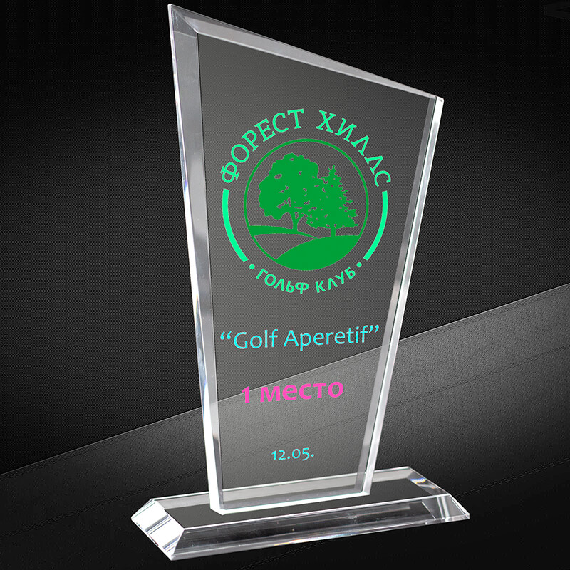 2727-У10 Награда из стекла 10 мм с УФ печатью 2727-У10