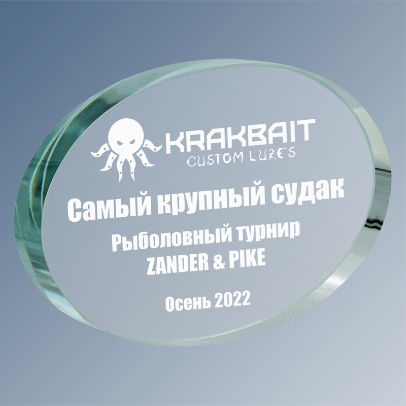 1697-ГР0 Награда из стекла с лазерной гравировкой 1697-ГР0