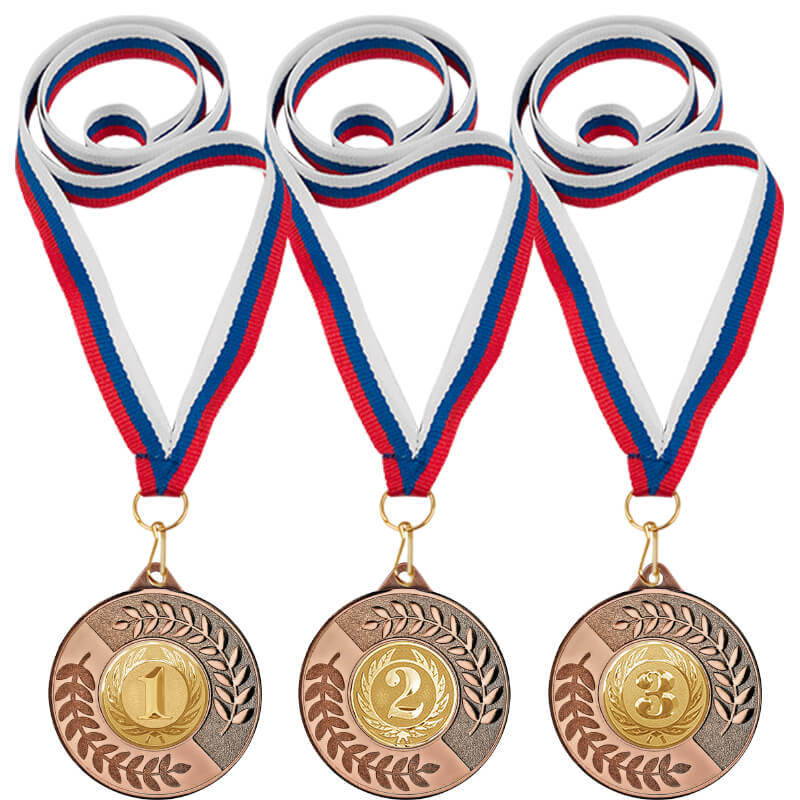 3000-639 Комплект медалей 50 мм с лентами триколор 3000-639