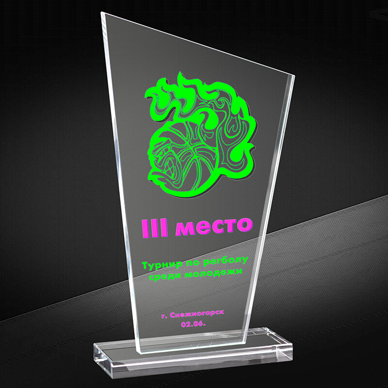 2727-У08 Награда из стекла 8 мм с УФ печатью 2727-У08