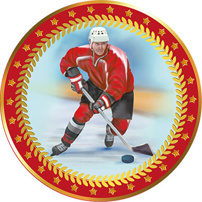1399-063 Акриловая эмблема Хоккей 25 мм 1399-063